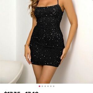 Tight black dress ties up the back didn’t fit brand new